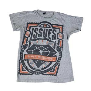 Issues black diamond womens emo band short sleeve gray t shirt